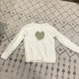 Girls Creamy White Fuzzy Sweater Size Large 10/12